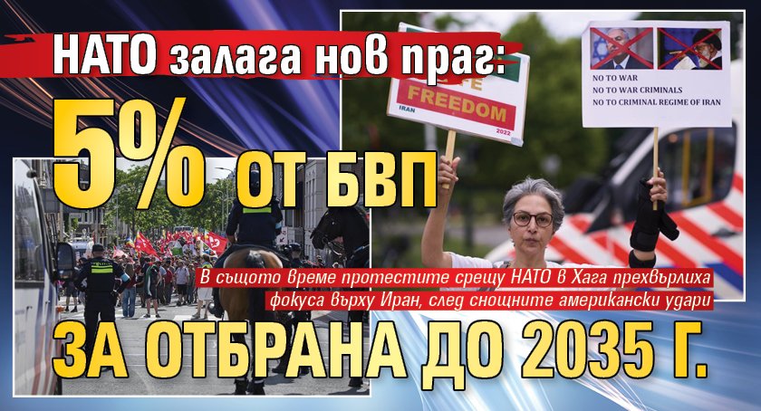НАТО залага нов праг: 5% от БВП за отбрана до 2035 г.