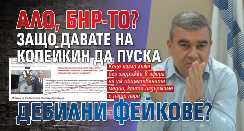 АЛО, БНР-то? Защо давате на Копейкин да пуска дебилни фейкове?