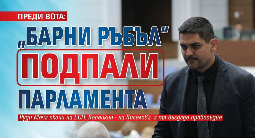 ПРЕДИ ВОТА: "Барни Ръбъл" подпали парламента