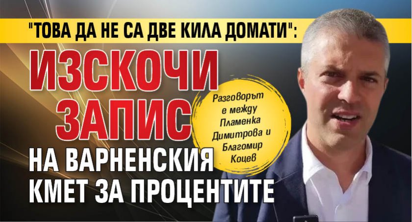 "Това да не са две кила домати": Изскочи запис на варненския кмет за процентите
