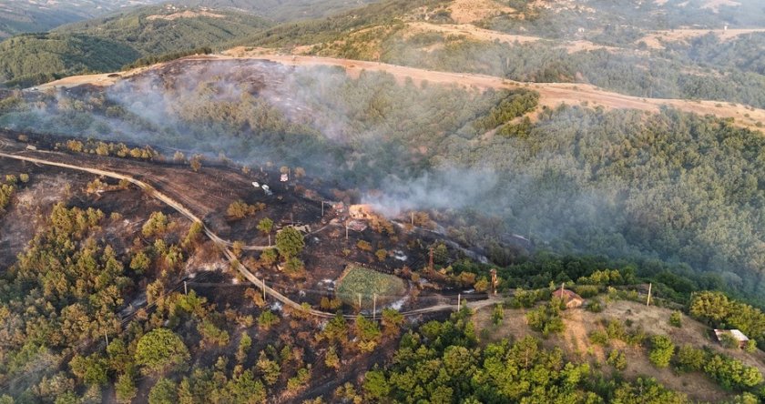 Евакуираха хора от пожара в село Марулево, горяха къщи