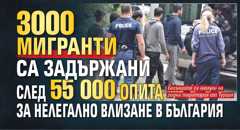 3000 мигранти са задържани след 55 000 опита за нелегално влизане в България