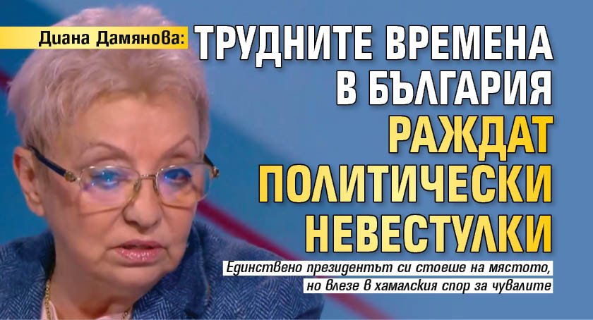 Дияна Дамянова: Трудните времена в България раждат политически невестулки