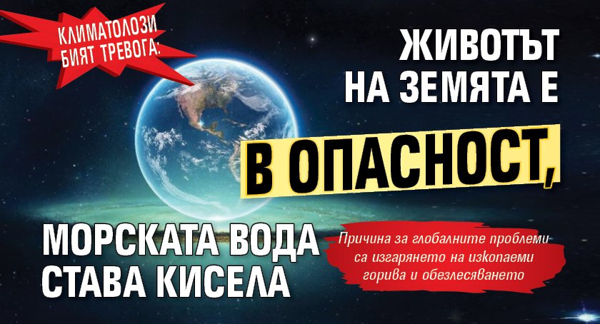 Климатолози бият тревога: Животът на Земята е в опасност, морската вода става кисела 