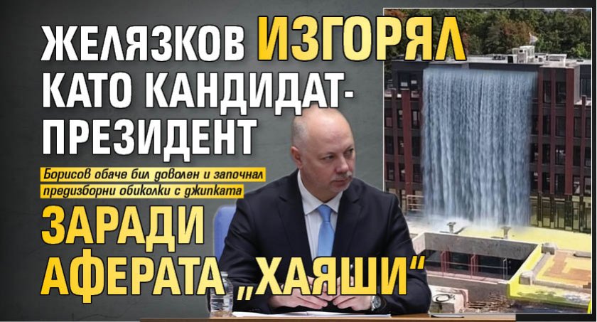 Желязков изгорял като кандидат-президент заради аферата „Хаяши“