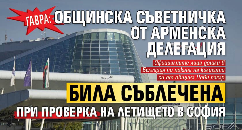 ГАВРА: Общинска съветничка от арменска делегация била съблечена при проверка на летището в София