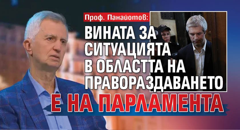 Проф. Панайотов: Вината за ситуацията в областта на правораздаването е на парламента