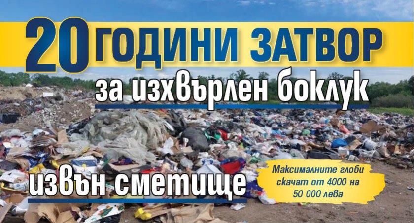 20 години затвор за изхвърлен боклук извън сметище