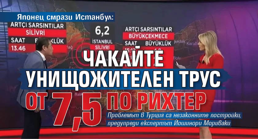 Японец смрази Истанбул: Чакайте унищожителен трус от 7,5 по Рихтер