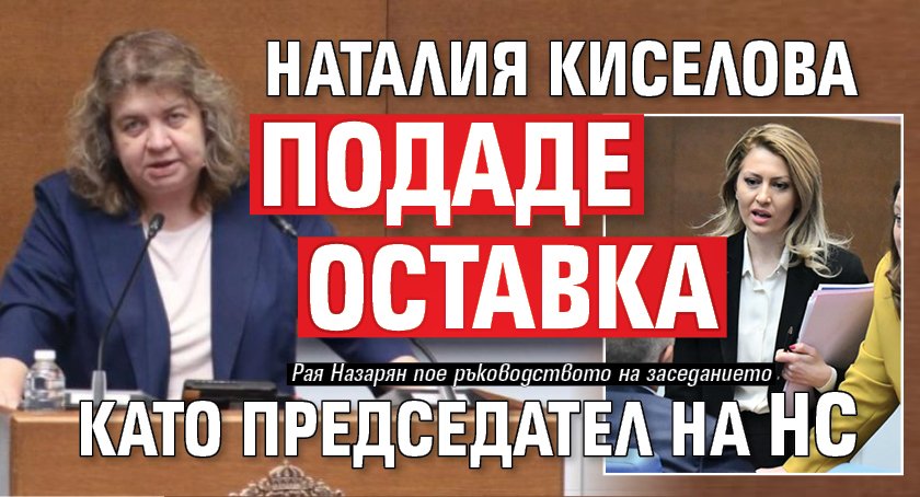 Наталия Киселова подаде оставка като председател на НС
