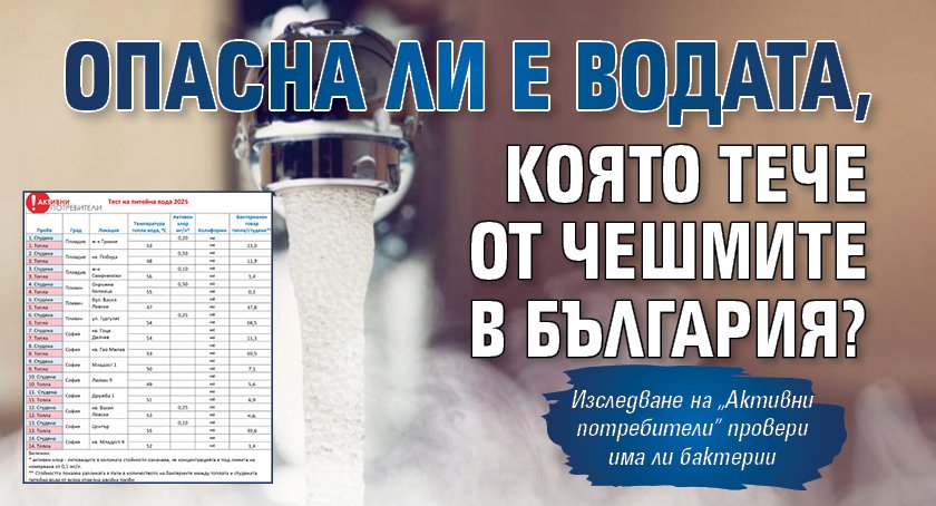 Опасна ли е водата, която тече от чешмите в България?