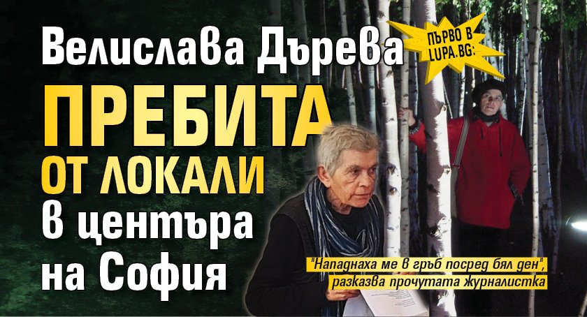 Първо в Lupa.bg: Велислава Дърева пребита от локали в центъра на София