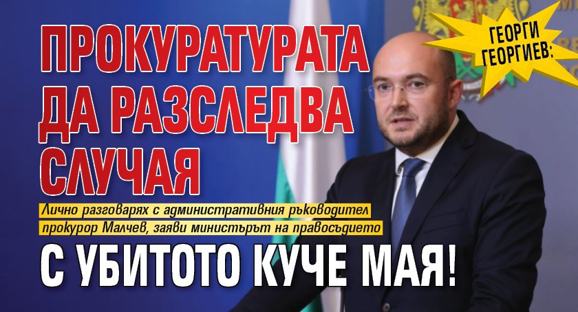 Георги Георгиев: Прокуратурата да разследва случая с убитото куче Мая!
