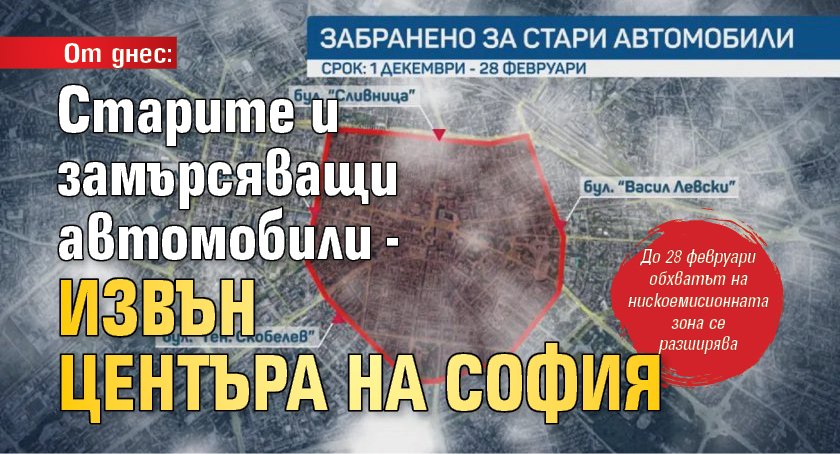 От днес: Старите и замърсяващи автомобили - извън центъра на София