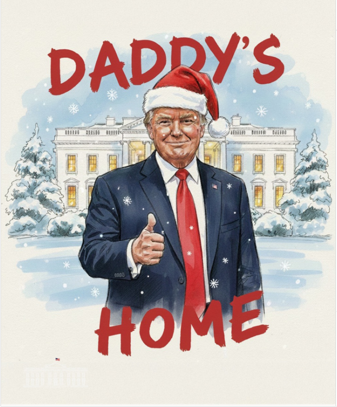 Тръмп на коледната си картичка: Татко си е вкъщи 