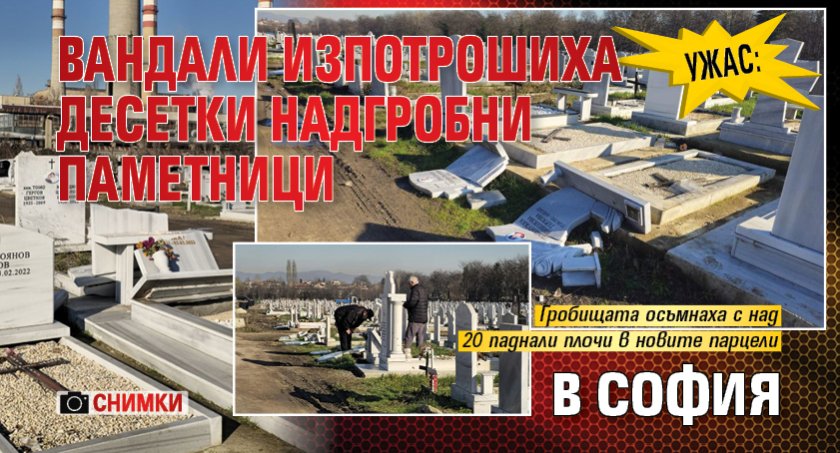УЖАС: Вандали изпотрошиха десетки надгробни паметници в София (СНИМКИ)