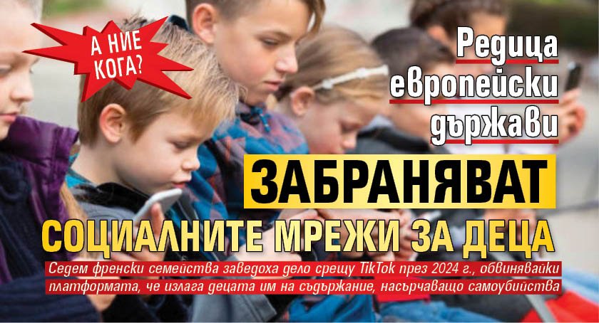 А ние кога? Редица европейски държави забраняват социалните мрежи за деца