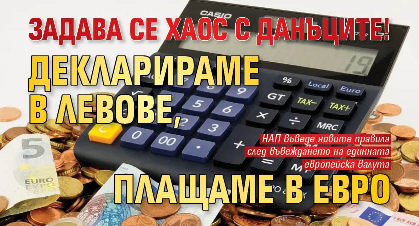 Задава се хаос с данъците! Декларираме в левове, плащаме в евро