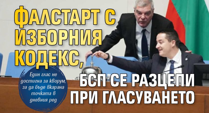 Фалстарт с Изборния кодекс, БСП се разцепи при гласуването