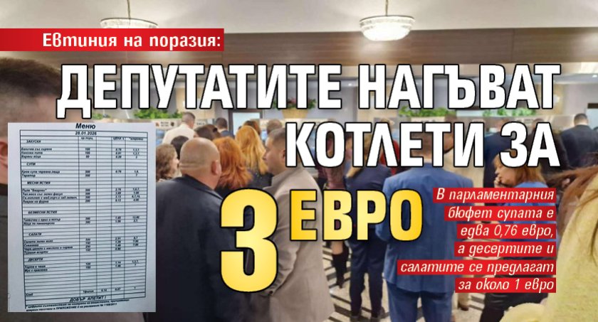Евтиния на поразия: Депутатите нагъват котлети за 3 евро 
