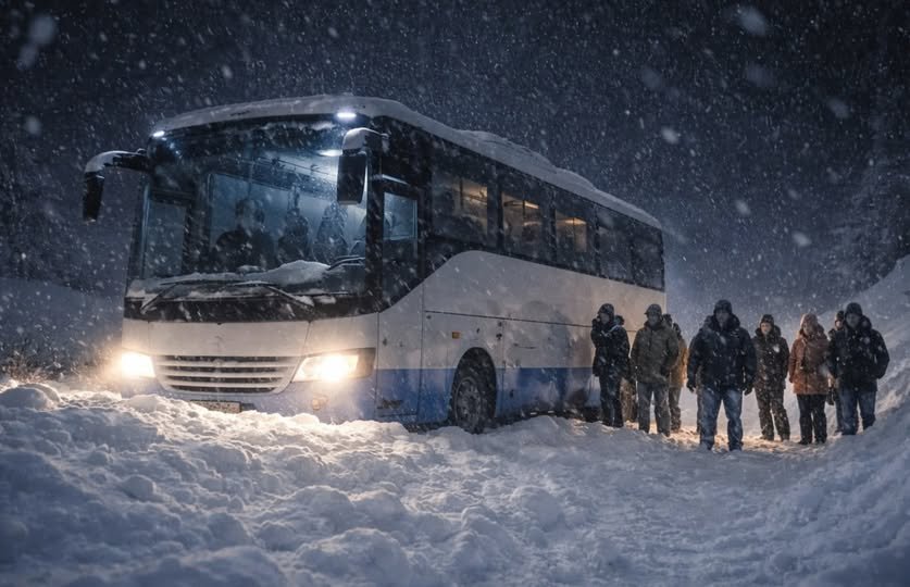 Пътнически автобус прекара 10 часа блокиран в преспите по пътя към Белоградчик