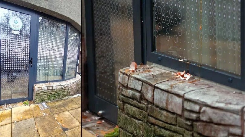 Столичният АГ кабинет със скритата камера осъмна с разбити яйца по входната врата