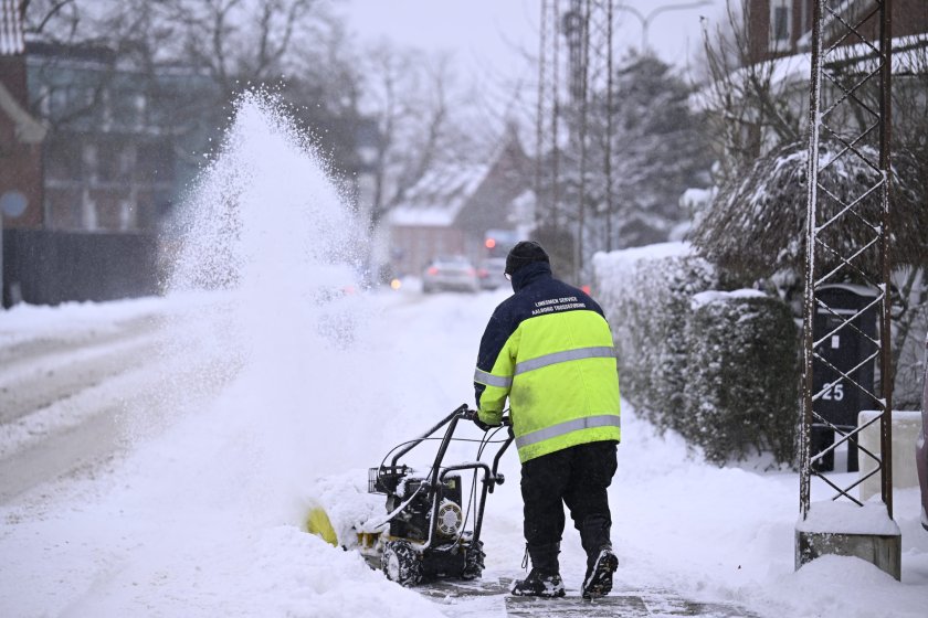 Дания е отчасти парализирана от значителни снеговалежи