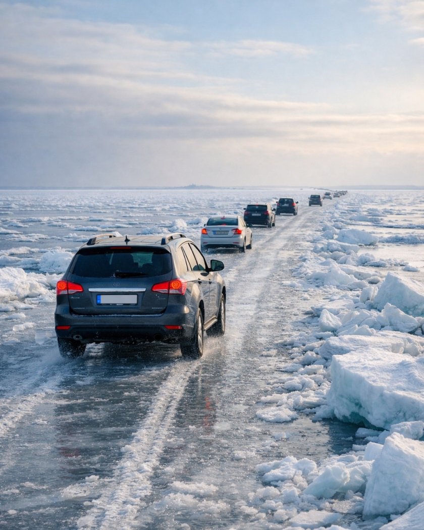 Естония отвори 20-километров път по замръзнало море