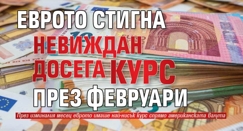 Еврото стигна невиждан досега курс през февруари