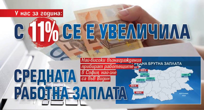 У нас за година: С 11% се е увеличила средната работна заплата