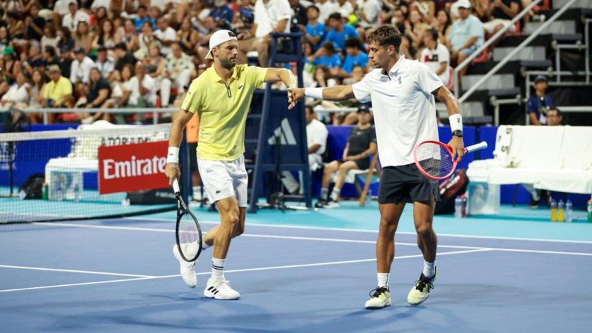 Григор Димитров с победа на двойки