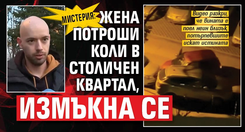 МИСТЕРИЯ: Жена потроши коли в столичен квартал, измъкна се