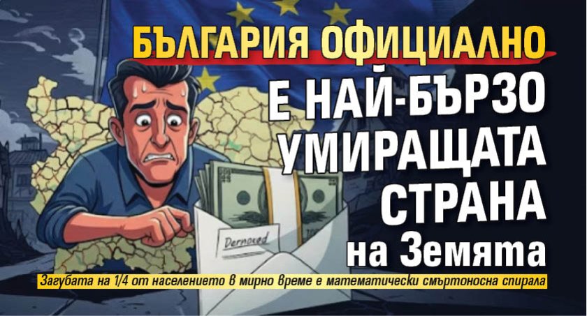 България официално е най-бързо умиращата страна на Земята