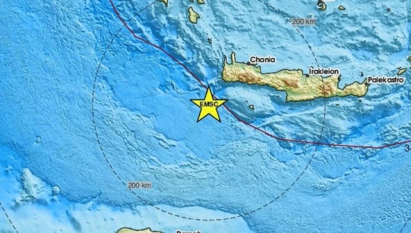 Земетресение разтърси Крит