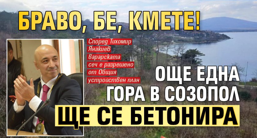 БРАВО, БЕ, КМЕТЕ! Още една гора в Созопол ще се бетонира