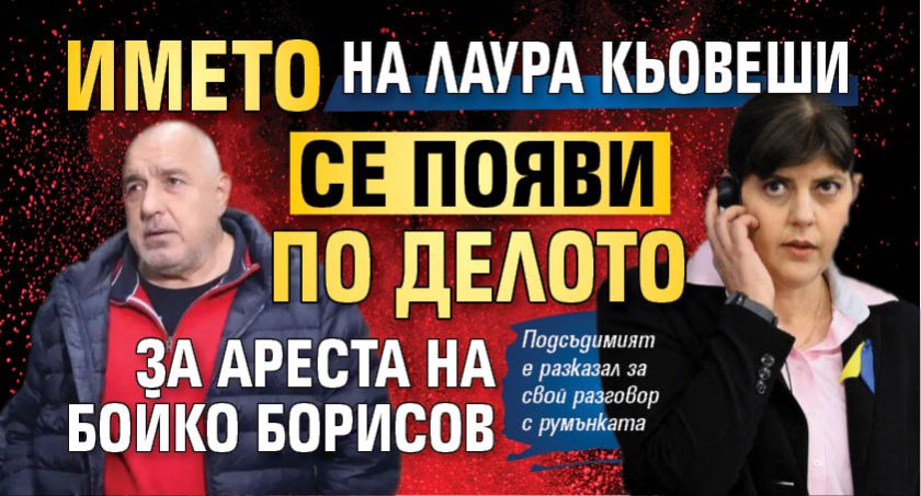 Името на Лаура Кьовеши се появи по делото за ареста на Бойко Борисов