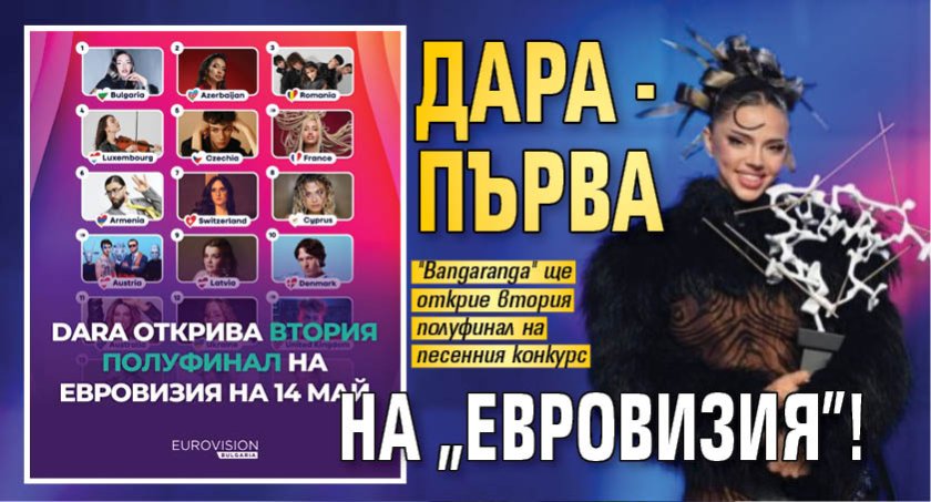 Дара - първа на "Евровизия"!