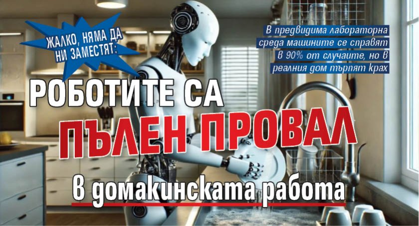 Жалко, няма да ни заместят: Роботите са пълен провал в домакинската работа 