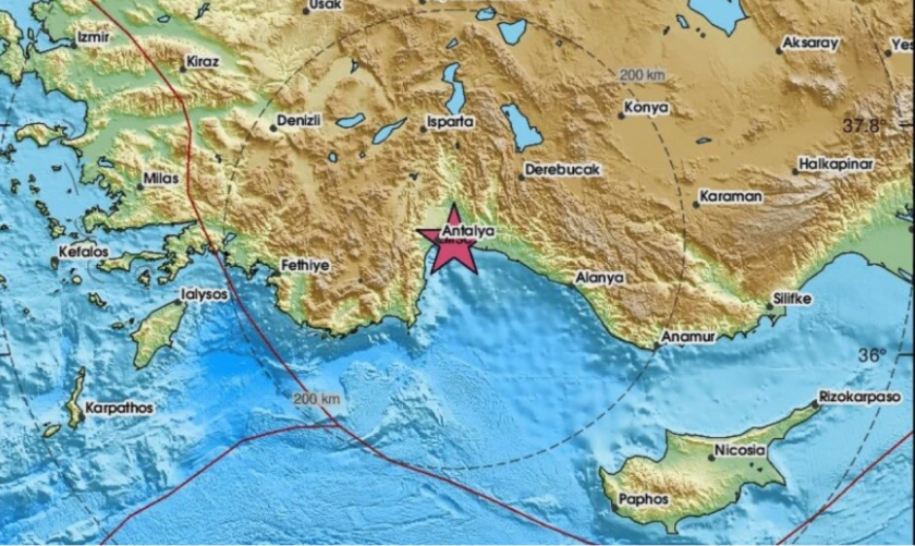 4,7 по Рихтер разлюля Анталия