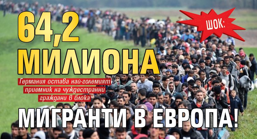 ШОК: 64,2 милиона мигранти в Европа!