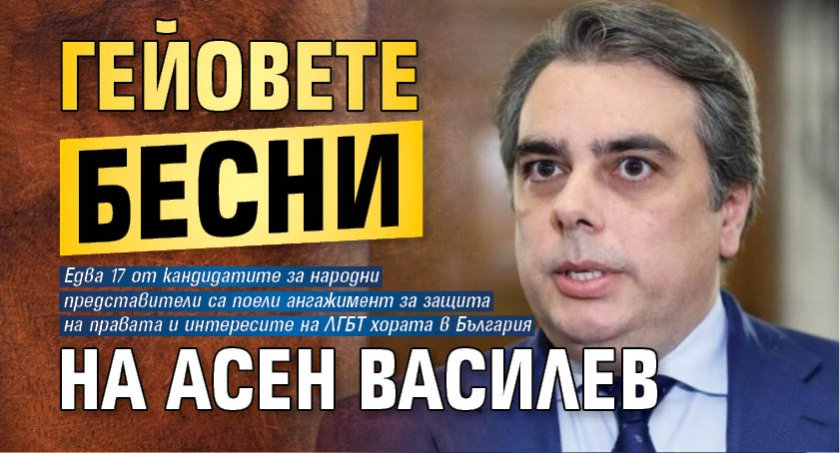 Гейовете бесни на Асен Василев