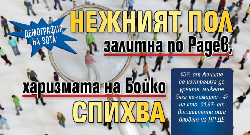 ДЕМОГРАФИЯ НА ВОТА: Нежният пол залитна по Радев, харизмата на Бойко спихва