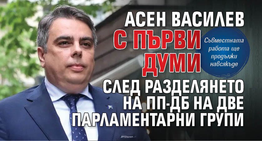Асен Василев с първи думи след разделянето на ПП-ДБ на две парламентарни групи
