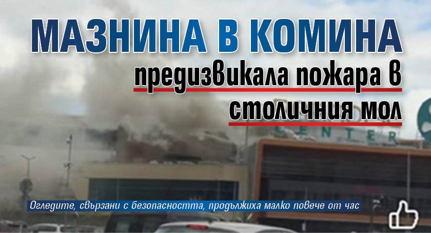 Мазнина в комина предизвикала пожара в столичния мол