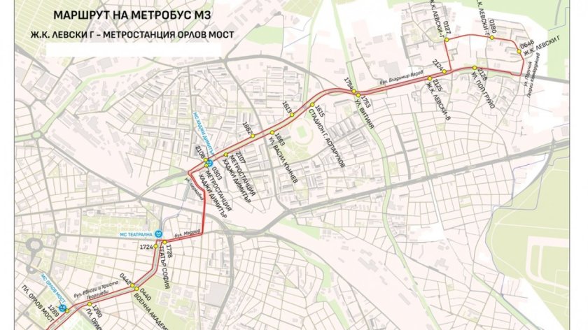 Пускат заместващ автобус М3 заради 40-дневен ремонт на метро линия 3
