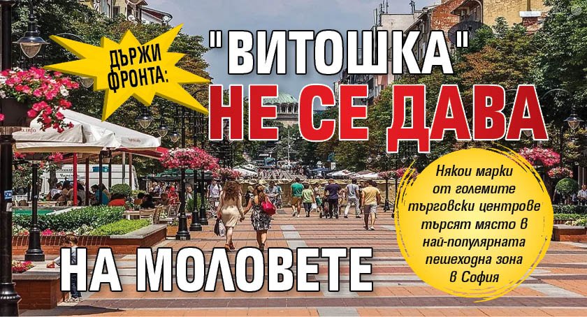 Държи фронта: "Витошка" не се дава на моловете