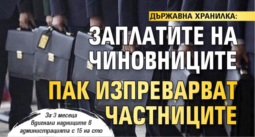 ДЪРЖАВНА ХРАНИЛКА: Заплатите на чиновниците пак изпреварват частниците 