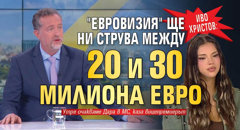Иво Христов: "Евровизия" ще ни струва между 20 и 30 милиона евро