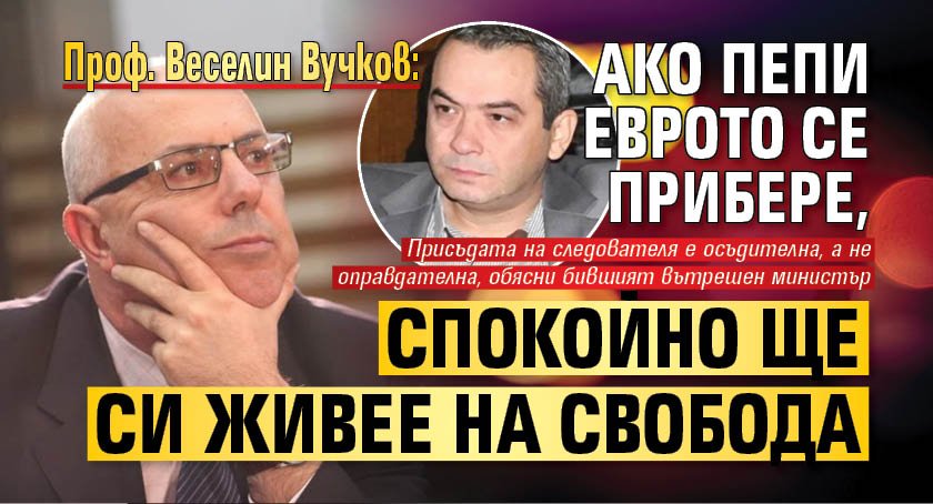 Проф. Веселин Вучков: Ако Пепи Еврото се прибере, спокойно ще си живее на свобода