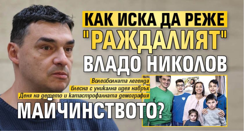 Как иска да реже "раждалият" Владо Николов майчинството? 